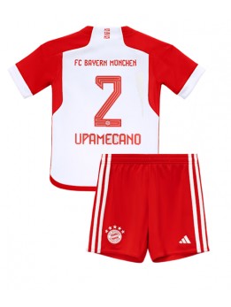 Otroški Nogometna dresi replika Bayern Munich Dayot Upamecano #2 Domači 2023-24 Kratek rokav (+ hlače)